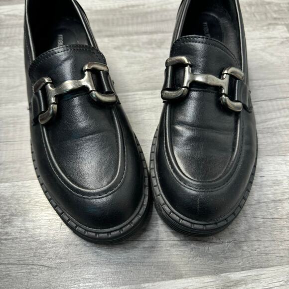 Chucky Lug Sole Vegan Leather Loafers Horsebit Loafers Size 7 1/2 Dark Academia - Picture 2 of 7